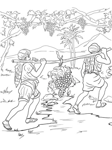 Joshua And Caleb Returning Coloring Page